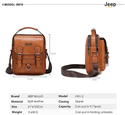 JEEP Multi-function Leather Business Shoulder Bag