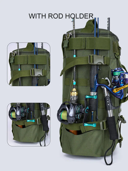 Outdoor Fishing Tackle Backpack Waterproof Hiking Travel Cycling Bag