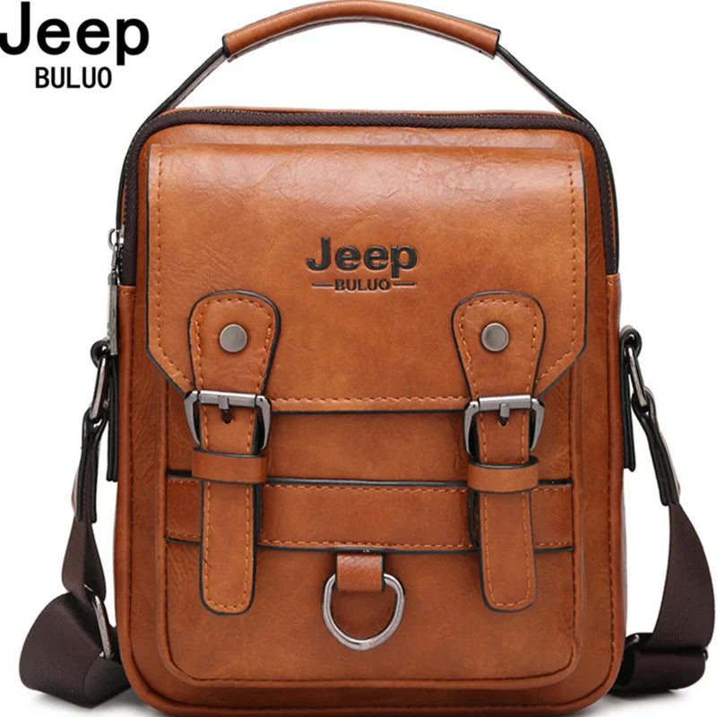 JEEP Multi-function Leather Business Shoulder Bag